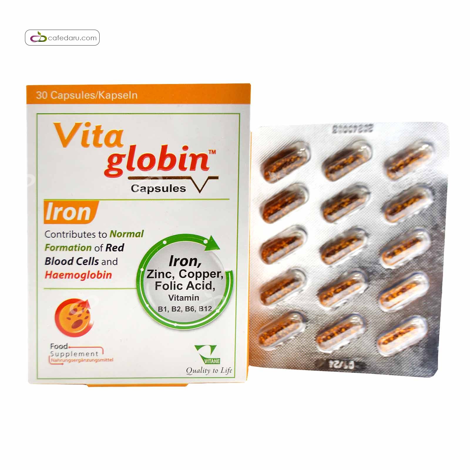 ویتاگلوبین (مولتی ویتامین) ویتان فارما 30 کپسول
